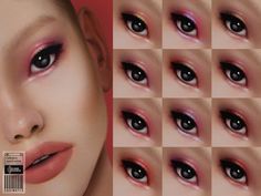 an image of a woman's face with different makeup looks on her face and eyes