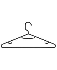 a black and white line drawing of a hanger with two clips on each end