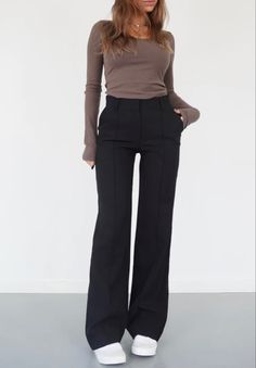 6th Form Outfits, Sixth Form Outfits, Trouser Outfit, Wide Trousers, Casual Design, Pantalon Large, Wide Pants, Slim Fit Pants, High Waisted Trousers