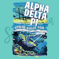 the logo for the spring break at aloha delta, which is on display in