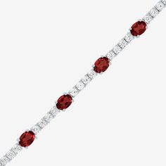 Features: Quick ShipJewelry Closure: Box ClaspSetting: ProngStone Cut: OvalStone Millimeter Measurement: 7 Mm Length, 5 Mm WidthMetal Color: WhiteChain Length: 7 1/2 InchChain Construction: CastedCare: Wipe CleanStone Type: 8 Genuine Garnet, 40 Cubic ZirconiaAuthenticity: Genuine StoneBirthstone: January BirthstoneBracelet Type: Tennis BraceletsMetal: Pure Silver Over BrassCountry of Origin: Imported Diamond Bracelets With Gemstone Accents For Anniversary, Classic White Gold Tennis Bracelet With Gemstone, Classic Gemstone Tennis Bracelet For Anniversary, Classic Gemstone Tennis Bracelet As Gift, Classic Gemstone Tennis Bracelet Gift, Classic White Gold Bracelets With Birthstone, Classic Birthstone Bracelets For Anniversary, Bracelets Tennis, Month Gemstones