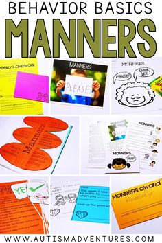 a collage of pictures with the words, behavior basics and other activities to help students learn