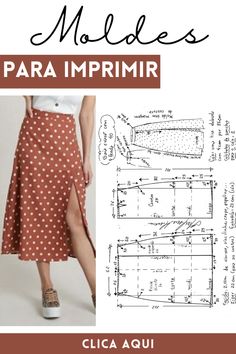 an image of a woman's skirt with the words modelos para imprimir