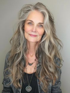 Elegant Long Haircuts for Women Over 50: Styles to Inspire Your Next Look Long Haircuts For Women Over 50, Fem Haircuts, Long Hair For Women Over 50, Tony Rice, Long Hair Older Women, Long Length Hair