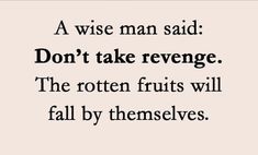 a wise man said don't take revenge the rotten fruits will fall by themselves