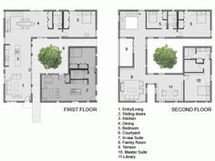 the first floor and second floor are shown in this diagram, with different areas for each room