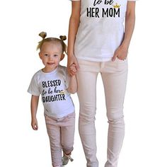 Epic Tees Blessed To Be Her Mom & Daughter Matching Shirts Mom Shirt Is Large Daughter Shirt Is 2t Nwot Open To All Offers White T-shirt With Letter Print, Matching Letter Print Cotton Top, Matching Cotton Tops With Letter Print, Matching White T-shirt For Summer, White Short Sleeve Tops For Family Matching, Summer Matching White T-shirt, Summer Matching Style White T-shirt, White Family Matching Tops For Spring, Mom And Daughter Matching