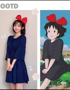 Ghibli Characters Outfits, Ghibli Cosplay Ideas, Easy Cosplay Costumes, Kiki Cosplay, Easy Anime Cosplay, Studio Ghilbi, Easy Cosplay Ideas, Princess Inspired Outfits