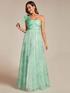 Floral Printed Empire Waist Strapless Formal Evening Dress with A-line #color_Mint Green Strapless Evening Dress, Formal Evening Dress, Ever Pretty, Formal Evening Dresses, Floral Printed, Empire Waist, Evening Dress, Mint Green, Evening Dresses