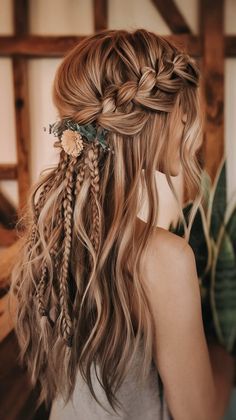 Loosened Plait Braid Styles to Try in 2024 Boho Viking Wedding Hair, Recipes With Apple Cider Vinegar, Recipes With Apple Cider, Braid Buns, Jumbo Boho Braids, Celestial Hair, Boho Braid, Boho Bridal Hair, Boho Wedding Hair