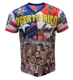 ITEM DESCRIPTION: Puerto Rico es Salsa Que viva la Salsa de Puerto Rico  shirt, Salsa inspired designs for Salsa lovers . It's made of 100% Polyester  and is soft and comfy. The double stitching on the neckline and sleeves add more durability to what is sure to be a favorite!  NEW ALL STAR PUERTO RICO ES SALSA V-NECK SHORT SLEEVE JERSEY SHIRT SUBLIMATION   ALL OVER PRINT  SALSEROS ALL STAR  PROUD TO BE  PUERTO RICAN  MATERIAL : 100% POLYESTER  LIMITED EDITION Multicolor Graphic Print V-neck T-shirt, Multicolor V-neck T-shirt With Graphic Print, Multicolor V-neck Graphic Print T-shirt, Red Printed V-neck T-shirt, Multicolor V-neck Shirt, White Printed V-neck T-shirt, Multicolor V-neck Top With All Over Print, Multicolor V-neck Top With All-over Print, Red V-neck Shirt With Graphic Print