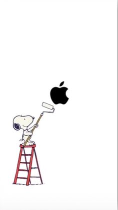 an apple logo on top of a ladder