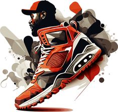 Shoe Artwork, Hip Hop Shoes, Jordan Shoe, Nike Shoe, Shoe Design, Make Design, Drawing And Illustration, Designer Shoes, Nike Shoes