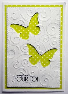 a card with two butterflies on it and the words congratulations pour toi written in white