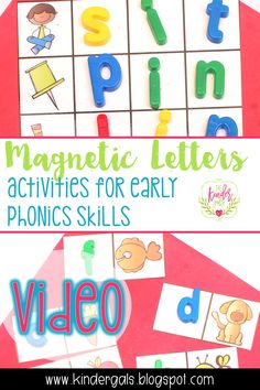 the magnetic letters activities for early phonicics skills are fun and easy to do