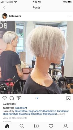 Bob With Shaved Nape, Stacked Undercut Bob Haircut, Short Bob With Undercut, Chic Short Hair, Blonde Bob Hairstyles, Super Short Hair, Edgy Short Hair, Shot Hair Styles