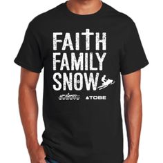 Up North Sports “Faith Family Snow” Tee Shirt, Black Size 2xl. No Tags, Sealed In Original Unopened Packaging. Black Short Sleeve T-shirt For Winter, Up North, Shirt Color, Tee Shirt, Colorful Shirts, Tee Shirts, Mens Shirts, Man Shop, Black White