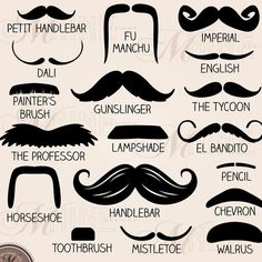 Mustache Theme, Moustaches Men, Handlebar Mustache, Barber Logo, Hair Clipart, Mustache Party