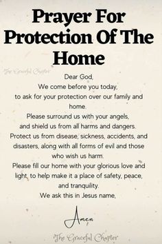 prayer for protection of the home