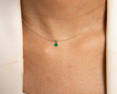 Solitaire , Emerald Solitaire Necklace , Emerald Solitaire Pendant , 14K Yellow- White- Rose Solid Gold 2,5 mm (small one) Emerald : 0,04 ct Gram: 1,46 Product Code: -- 3 mm Emerald: 0,09 ct Gram: 1,49 Product Code: -- 4 mm (big one) Emerald: 0,23 ct Gram: 1,56 Product Code: -- Chain length: 42 cm = 16 1/2 inc La Tua Luce is an ideal option for women who enjoy the luxury of being well-groomed and stylish with affordable budgets and love to wear quality and specially designed jewelry. We offer an Oval Solitaire Necklace Gift, Fine Jewelry Solitaire Necklace With Birthstone, Elegant Bezel-set May Birthstone Necklace, Elegant Emerald Birthstone Necklace In Bezel Setting, Minimalist Emerald Necklace With Round Pendant, Minimalist Emerald Birthstone Necklace With Round Pendant, Elegant Solitaire Emerald Necklace For Anniversary, Minimalist May Birthstone Necklace With Bezel Setting, White Gold Solitaire Necklace Gift With Briolette Cut