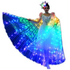 a woman in a dress with lights on it