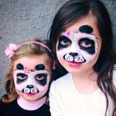 panda face painting design Panda Bear Face Paint, Zoo Face Paint, Panda Makeup Cute