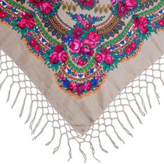 Shawls with delicate floral folk motifs have been popular in Poland for many centuries. These will add a touch of elegance to any wardrobe or decor. Available in eight color choices: Black, White, Brown, Red, Green, Violet Blue, Pale Yellow, and Burgundy.Shawl measures approx. 48" x 48" with a 6" fringe.Made with 80% Cotton and 20% PolyesterMade in Poland Folk Motif, Yellow And Burgundy, Polish Folk Art, Pale Yellow, Burgundy Color, Green And Brown, Color Choices, Boho Shorts, Red Green