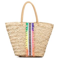 The Rosana makes the perfect summer companion. Practical woven tote bag with a dash of rainbow. This bohemian bag is spacious and comfy while offering great looks. Take it on vacation or on your next beach day.