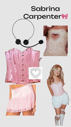 a pink corset and panties with the words sabrina carpenter on it