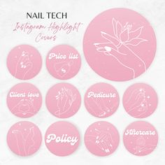 Nail Tech Price List Template, Nail Tech Pfp, Nail Highlight Cover Instagram, Instagram Nail Page Names, Nail Profile Picture Instagram