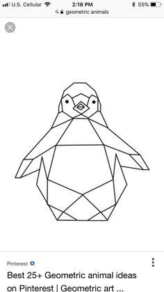 an image of a penguin with geometric shapes on it's face and the text best 25 geometric animal ideas on pinterest geometric art