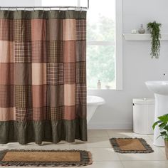 Aged Woodland Shower Curtain Primitive Shower Curtains, Country Shower Curtain, Rustic Shower Curtains, Primitive Bathroom, Farmhouse Shower Curtain, Rustic Shower, Farmhouse Shower, Vhc Brands, Cotton Shower Curtain