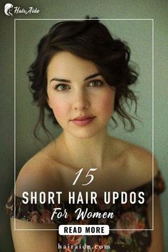 Short Hair Updo Front View, Short Simple Hairstyle Women, Simple Short Hair Updos, Loose Updos For Medium Hair, Updos For Short Length Hair, Up Do Short Hair, Bob Updos, Quick Updos For Short Hair, Short Hair Updo For Wedding