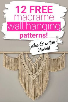 the macrame wall hanging pattern is easy to make