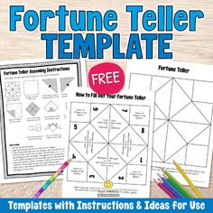 fortune teller templates with instructions and ideas for use in the classroom or homeschool