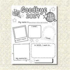 the printable goodbye card is shown in black and white