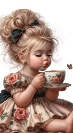 Good Morning Funny Pictures, Cute Good Morning, Cute Cartoon Pictures, Girly Art Illustrations, Beautiful Flowers Pictures, Girly Art, Cute Images, Cute Pictures, Cute Drawings