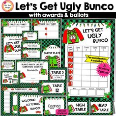 christmas themed classroom calendar with ugly bunco