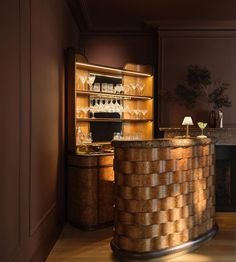 an elegant bar in the middle of a room