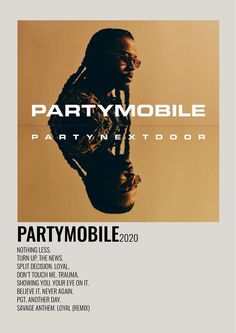 the partymobile flyer is designed to look like it has been made with an image of a