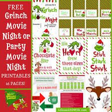 christmas movie night party printables