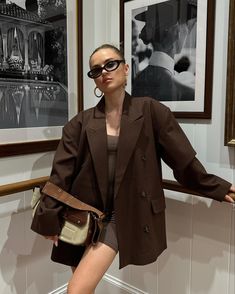 Beige Blazer Outfit, Chic Blazer Outfit, Brown Blazer Outfit, Grey Blazer Outfit, Oversized Blazer Outfit, Minimalism Clothes, Fav Outfit, Black Blazer Outfit, Soya Mumu