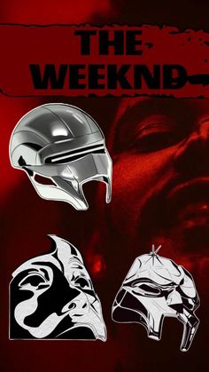 the weeknd poster with helmets on it