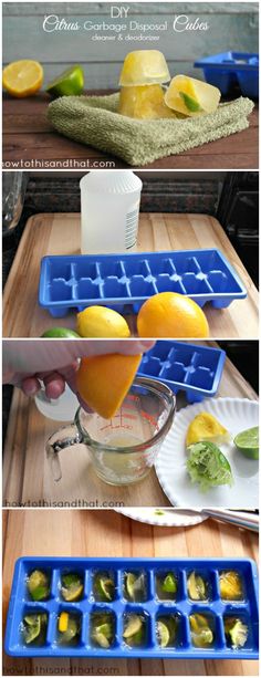 the process for making lemonades is shown in three different pictures, including one being squeezed