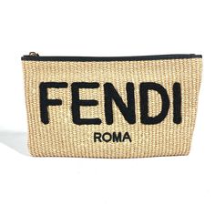 100% (Genuine) Iem No. G-240910-8 Brand FENDI Model number 8N0149 Item Clutch bag Model logo Line straw Gender unisex Color beige Material Raffia, Leather Accessories storage bags Size cm (approx.): W29 x H16.5inch (approx.): W11.4 x H6.5 Item Rank S rank">About Item Rank Condition 【Notices】 There is a surface Fluffing 【Outside】 (Surface) Slight Scratch 【Inside/Other】(Inner)Slight Scratch If you have any questions about the product details, please contact us at any time. I will update item description for you. Summer Beige Bag With Embroidered Logo, Beige Embroidered Logo Bag For Summer, Brown Rectangular Bag With Embroidered Logo, Designer Beige Rectangular Straw Bag, Brown Travel Bag With Embroidered Logo, Rectangular Shoulder Bag With Designer Logo For Travel, Rectangular Travel Shoulder Bag With Designer Logo, Designer Woven Straw Travel Bag, Designer Woven Straw Bag For Travel