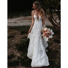 Silhouette:A-Line; Hemline / Train:Court Train; Closure:Backless; Fully Lined:Yes; Built-In Bra:Yes; Wedding Events:Beach; Embellishment:Split Front,Appliques; Season:Spring  Summer; Fabric:Lace; Sleeve Length:Spaghetti Strap; Tips:Professional dry cleaner only,Colors may vary slightly due to different monitor settings; Boning:Yes; Style:Boho,Sexy; Waistline:Natural; Neckline:Camisole,Sweetheart; Brand:LAN TING Express; Front page:Wedding Dresses; Listing Date:01/17/2023; Bust:; Hips:; Hollow to Split Wedding Dress, Long Bridal Gown, Boho Wedding Dresses, Slit Wedding Dress, Lace Applique Wedding Dress, Boho Bridal Gowns, Neck Wedding Dress, Beach Wedding Dress Boho, Lace Beach Wedding Dress