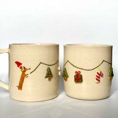 #sausagedog #dachshund #christmasmug #mug Christmas Ceramics, Dog Ceramic, Ceramic Christmas, Sausage Dog, Christmas Mugs, Ceramic Mugs, Dachshund, Mug, Ceramics