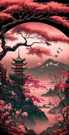 Soul Pictures, Japanese Wallpaper Iphone, Nature Iphone Wallpaper, Japanese Art Prints, Japon Illustration, Japanese Poster, Fantasy Art Landscapes, 판타지 아트