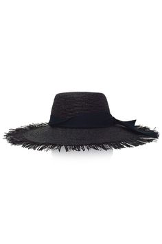 GIGI BURRIS MILLINERY-Astrid Panama Straw Hat - Black- Black Straw Fedora For Spring, Black Toquilla Straw Sun Hat For Spring, Adjustable Black Straw Fedora, Black Straw Sun Hat For Spring, Black Flat Brim Summer Sun Hat, Black Straw Sun Hat For Vacation, Black Toquilla Straw Fedora For Spring, Black Straw Fedora For The Beach, Black Straw Fedora For Summer