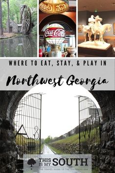 there is a sign that says where to eat, stay and play in northwest georgia